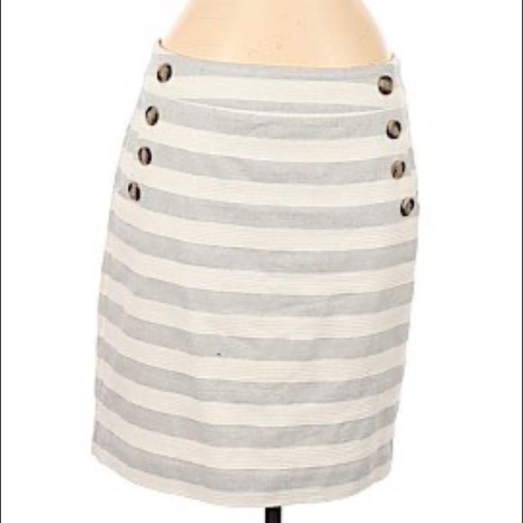 LOFT striped sailor pencil skirt 10P - Picture 2 of 4